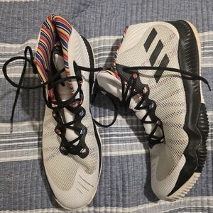 Adidas Multicolor Accent White Mesh Athletic Shoes